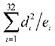 ($\sum_{i=1}^{32} d_i ^2/ e_i$ )